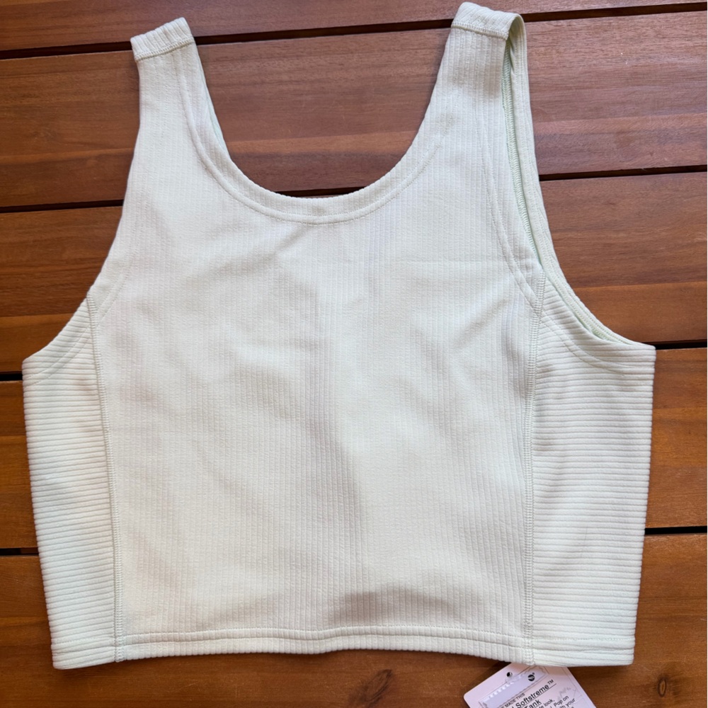 NWT Lululemon Athletica Very Light Green Soft Ribbed Tank Top Size 10